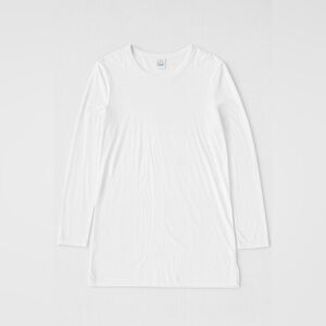 Roaman's 1X White Long Sleeve Tunic Top - Soft Cotton Blend Basic Tee